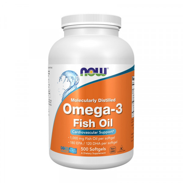 NOW Omega-3 (вакуум у банці) (500 softgels)