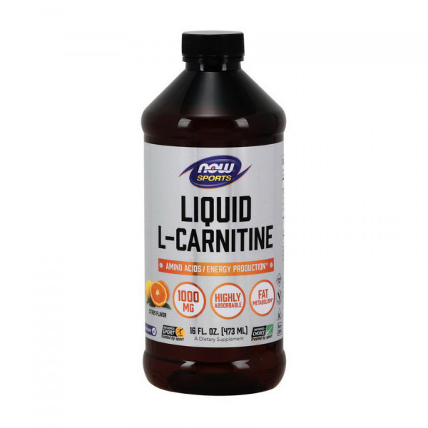 NOW L-Carnitine Liquid 1000 mg (термін до 28.10.2025 вакуум у пляшці) (473 ml, citrus)