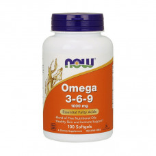 NOW Omega 3-6-9 (вакуум у банці) (100 softgels)