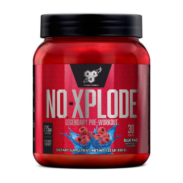BSN N.O.-XPLODE Pre-Workout Igniter New Formula! 30 serv. (плями в середині банки) (555 g, blue raz)