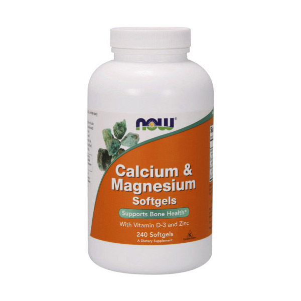 NOW Calcium & Magnesium Softgels (вакуум у банці) (240 softgels)