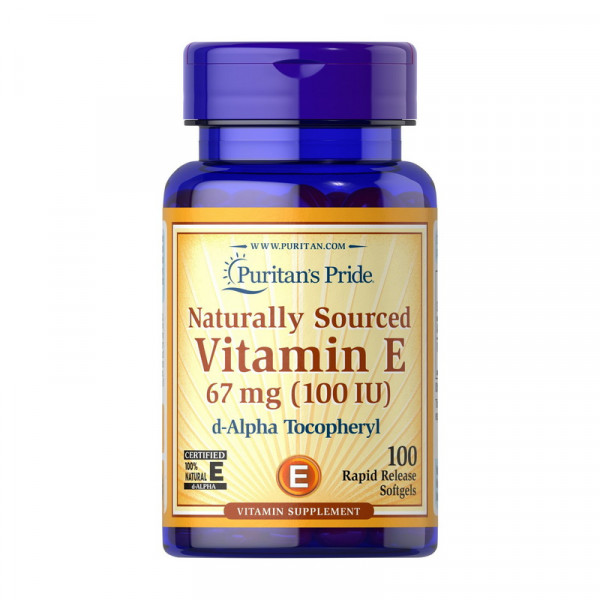 Vitamin E 67 mg natural (100 IU) alpha tocopheryl (100 softgels) Puritan's Pride