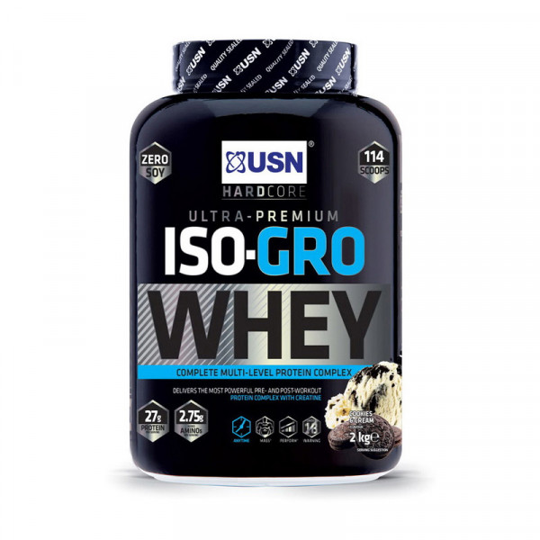 Iso-Gro Whey (2 kg, cookies & cream) USN