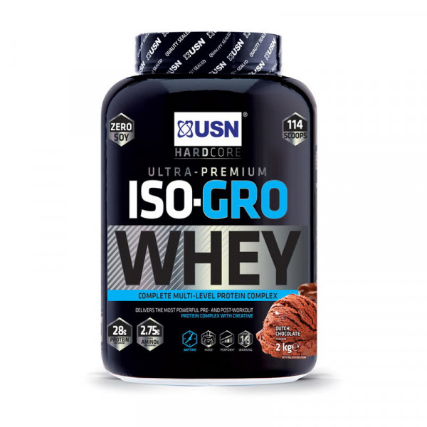 Iso-Gro Whey (2 kg, dutch chocolate) USN