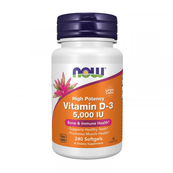 NOW Vitamin D-3 5000 IU (240 softgels)