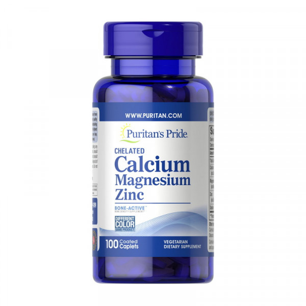 Chelated Calcium Magnesium Zinc (100 caplets) Puritan's Pride