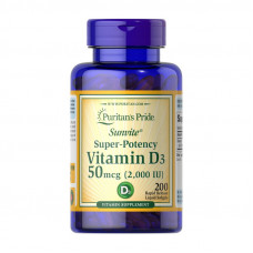 Puritan's Pride Vitamin D3 50 mcg (2,000 IU) (200 softgels)