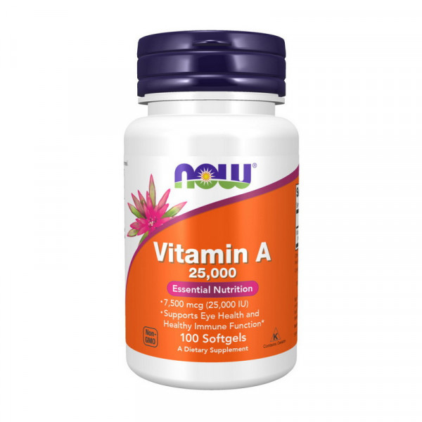 Vitamin A 7500 mcg (25,000 IU) (100 softgels) NOW