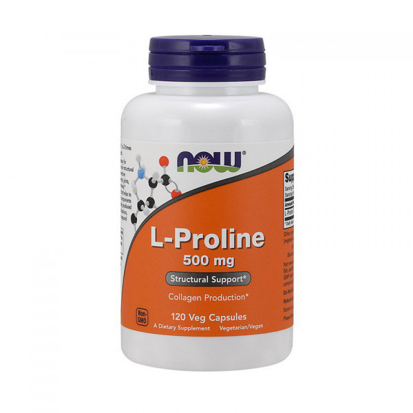 L-Proline 500 mg (120 veg caps) NOW