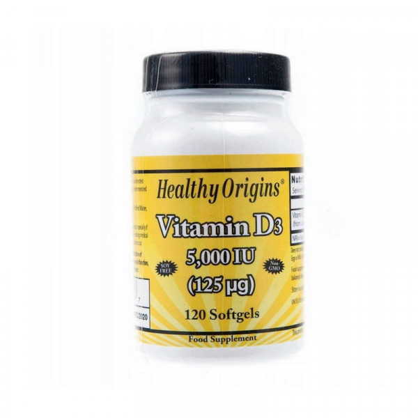 Vitamin D3 5000 IU (120 softgels) Healthy Origins