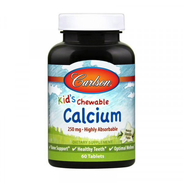 Kid`s Chewable Calcium 250 mg (60 tab) Carlson Labs