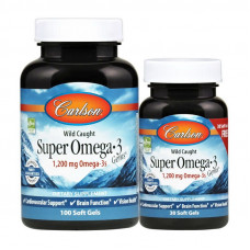 Carlson Labs Super Omega 3 1,200 mg wild caught (100+30 soft gels)