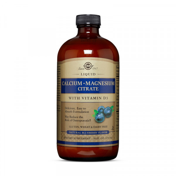 Calcium Magnesium Citrate with vit D3 (473 ml, natural strawberry) Solgar