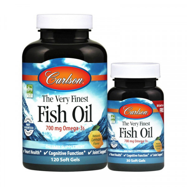 The Very Finest Fish Oil (120+30 soft gels, orange) Carlson Labs