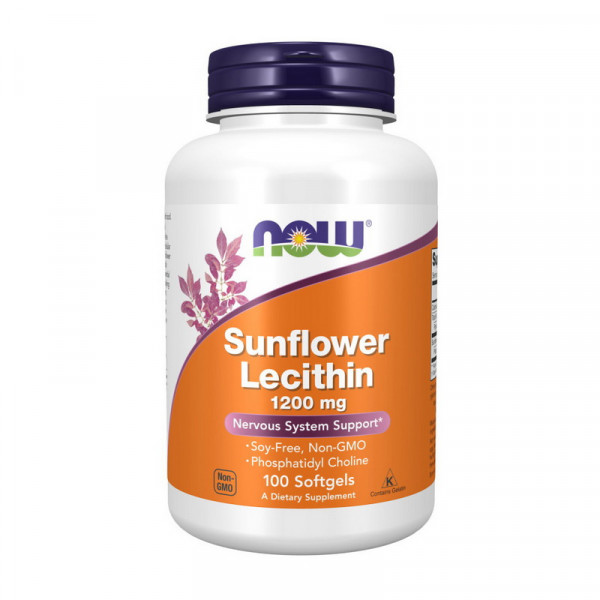 NOW Sunflower Lecithin 1200 mg (вм'ятини на банці) (100 softgels)