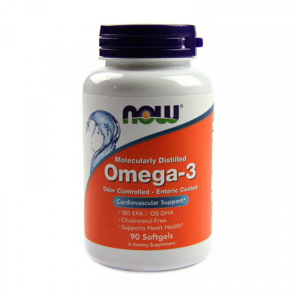 Omega-3 Odor Controlled - Enteric Coated (90 softgels) NOW