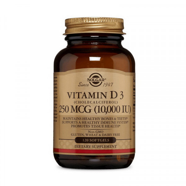 Vitamin D3 250 mcg (10,000 IU) (120 sgels) Solgar