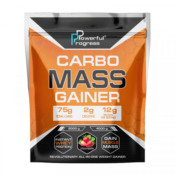 Carbo Mass Gainer (4 kg, strawberry) Powerful Progress