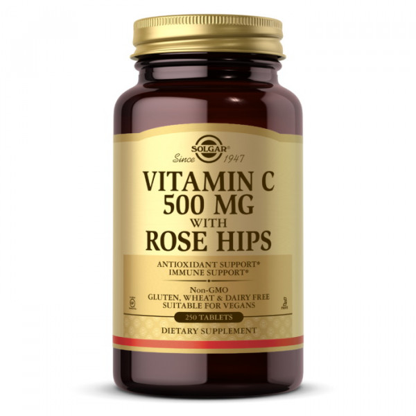 Vitamin C 500 mg with Rose Hips (250 tabs) Solgar