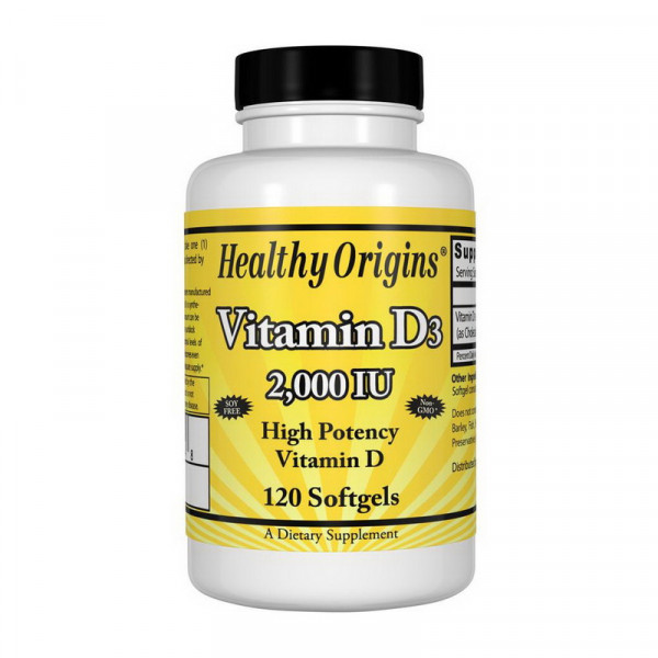 Vitamin D3 2000 IU (120 softgels) Healthy Origins