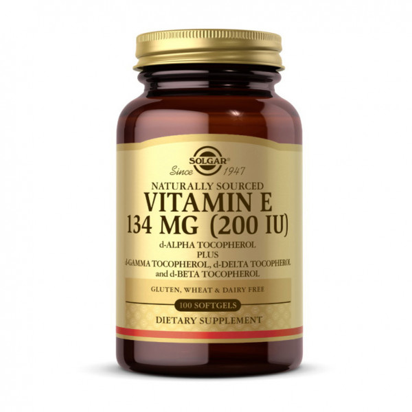 Vitamin E 134 mg natural (200 IU) alpha tocopherol (100 softgels) Solgar