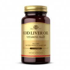 Solgar COD Liver Oil Vitamins A & D (термін до 28.10.2025) (250 softgels)