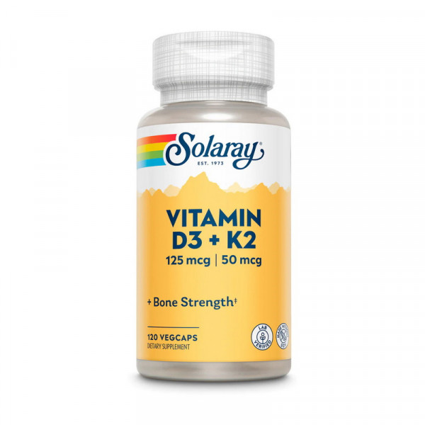 Vitamin D3+K2 (soy free) (120 veg caps) Solaray