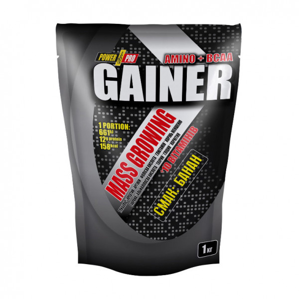 Power Pro Mass Growing Gainer (1 kg, банан)