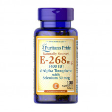 Vitamin E-268 mg natural (400 IU) alpha tocopheryl with selenium 50 mcg (100 softgels)