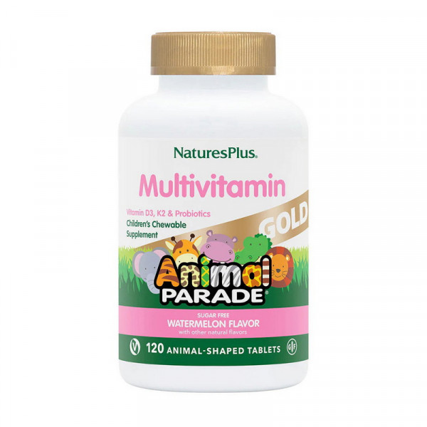 Natures Plus Animal Parade Gold Multivitamin (120 animal-shaped tabs, watermelon)