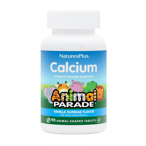 Animal Parade Calcium chewable for children sugar free (90 animal-shaped tabs, vanilla sundale) Natures Plus