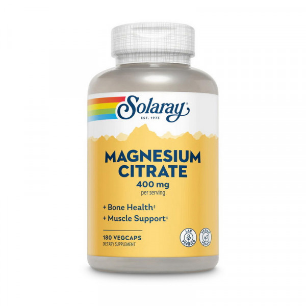 Magnesium Citrate 400 mg (180 veg caps) Solaray