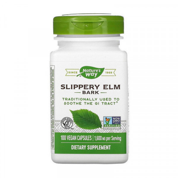 Slippery Elm Bark 1600 mg (100 veg caps) Nature's Way