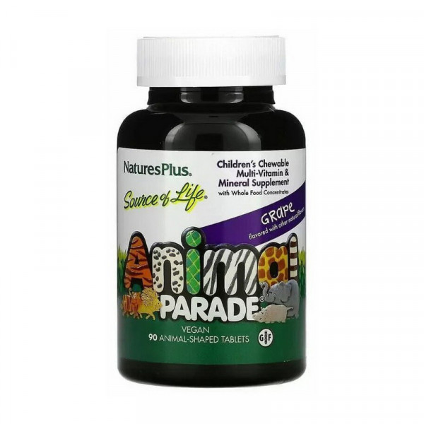 Animal Parade Children's Multi-vitamin & Mineral (90 animal-shaped tabs, grape) Natures Plus