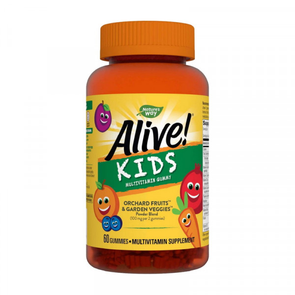 Alive! Kids MultiVitamin Gummy (60 gummies, Orchard Fruits & Garden Veggies) Nature's Way