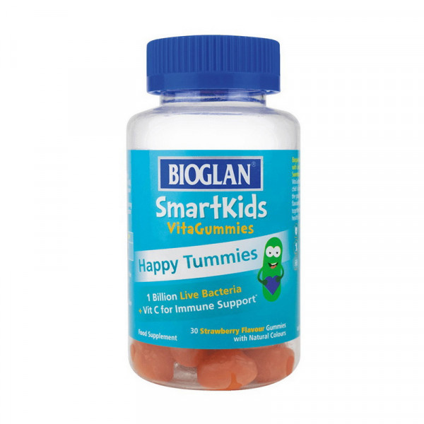 Smartkids Happy Tummies (30 gummies, strawberry) Bioglan