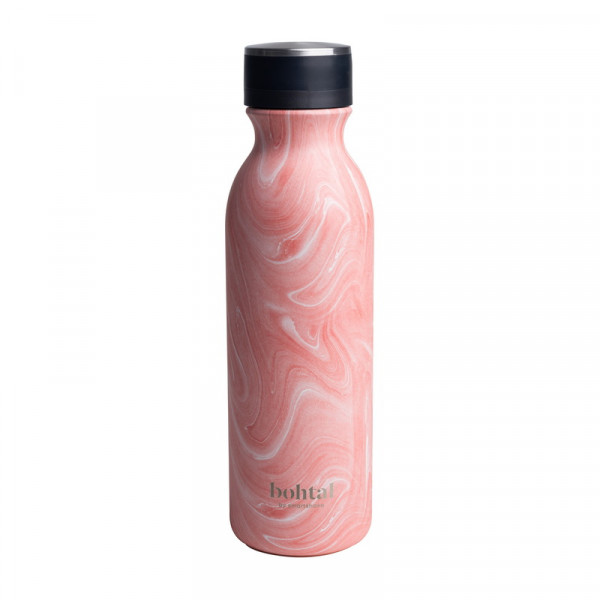 Bohtal Insulated Flask Pink Marble (600 ml) SmartShake