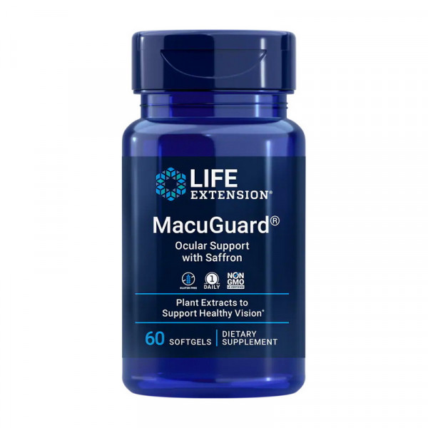 MacuGuard Ocular Support with Saffron (60 softgels) Life Extension