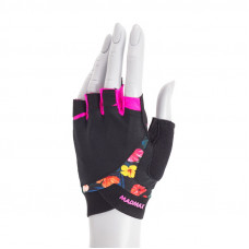 Mad Max Flower Power Workout Gloves Black/Flower (M size)