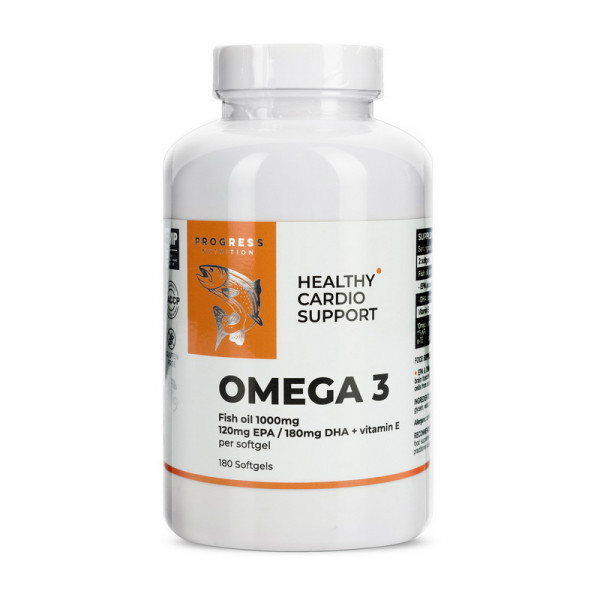 Omega 3 + Vitamin E (180 softgels) Progress Nutrition