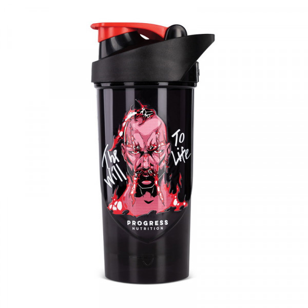 Shieldmixer Shaker The Will To Life (700 ml, black/red) Progress Nutrition