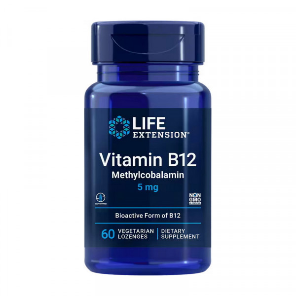 Vitamin B-12 methylcobalamin 5 mg (60 veg lozenges) Life Extension