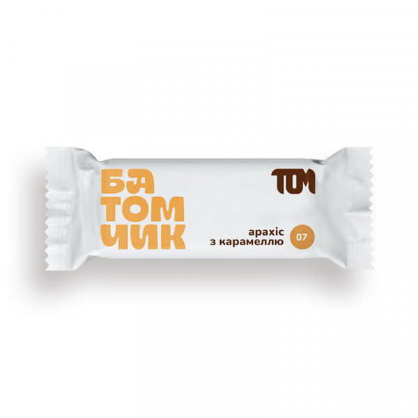 TOM peanut butter Батомчик арахіс з карамеллю (термін до 27.12.2025 мя`тий батончик) (45 g)