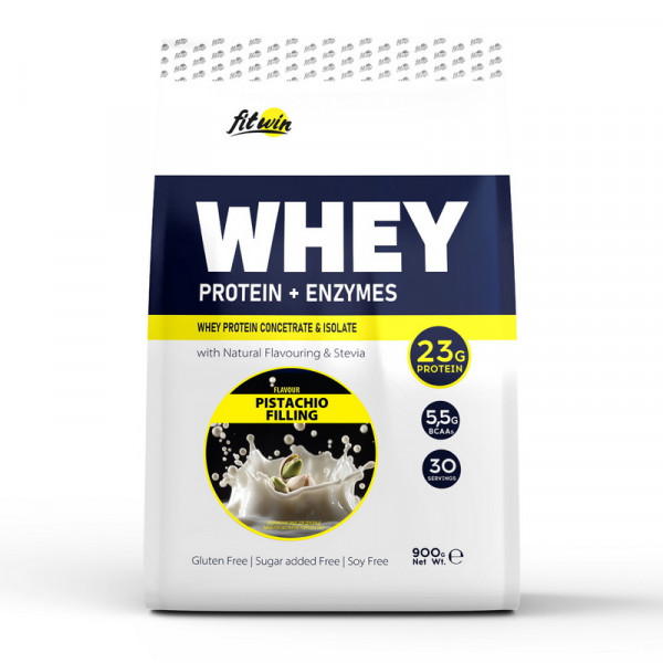 Whey Protein + Enzymes (900 g, pistachio filling) FitWin