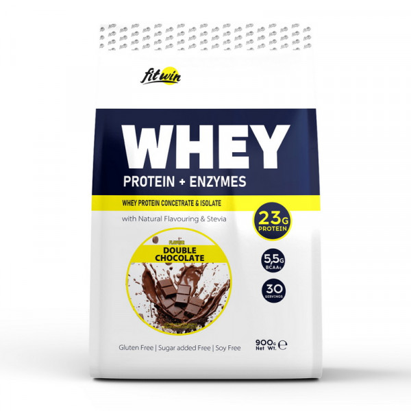 Whey Protein + Enzymes (900 g, double chocolate) FitWin