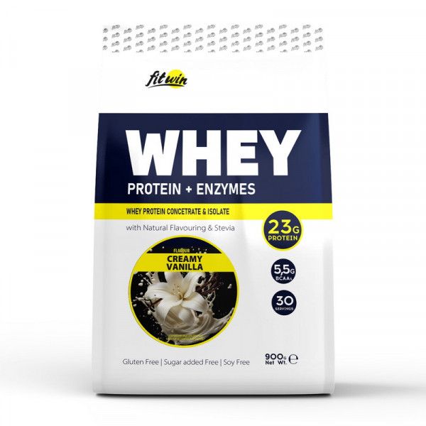 Whey Protein + Enzymes (900 g, creamy vanilla) FitWin