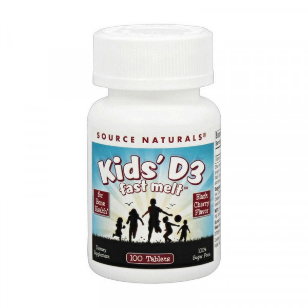 Kids D3 Fast Melt (100 tab, black cherry) Source Naturals