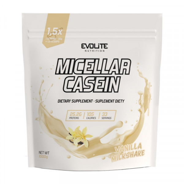 Evolite Nutrition Micellar Casein (1 kg, vanilla milkshake)