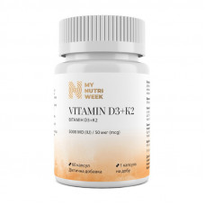 My Nutri Week Vitamin D3+K2 5000 IU 50 mcg (60 caps)