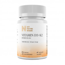 My Nutri Week Vitamin D3+K2 1000 IU (50 mcg) (60 caps)